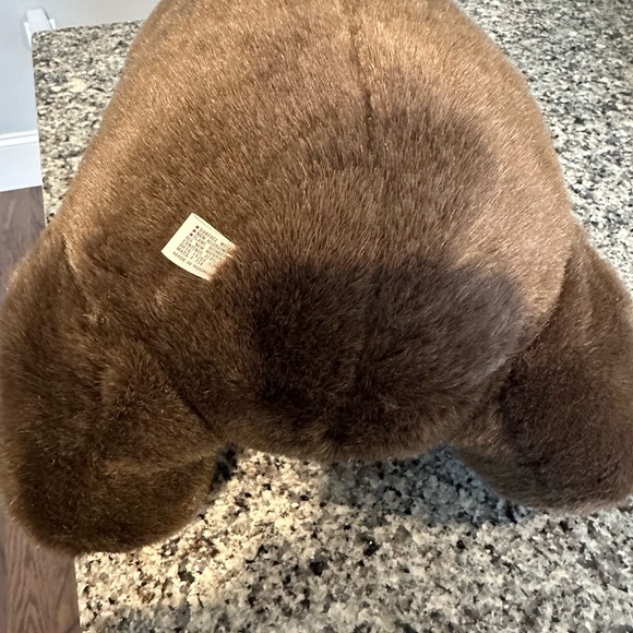 Dark Brown Bear Plush... with golden accents, soft and adorable - Picture 6 of 7